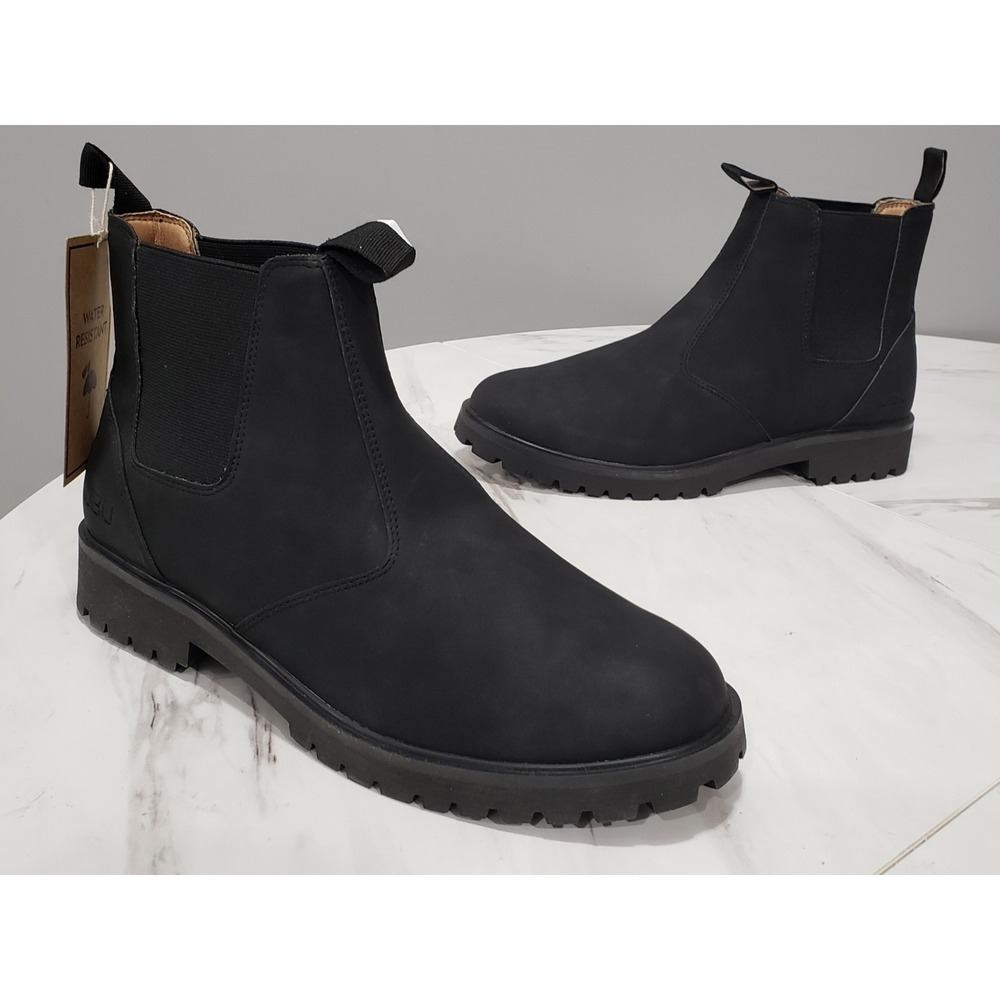 NEW NO BOX JBU Kai Water Resistant Chelsea Boot Size 10 BLACK Leather Pull-On